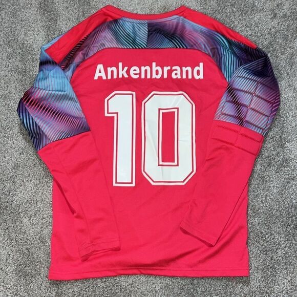 Hot Pink Padded Sleeves Soccer GK Goalie Jersey Youth Kids Girls Patrick Mahomes - Picture 4 of 4